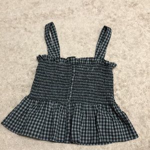 Forever 21 peplum black plaid top